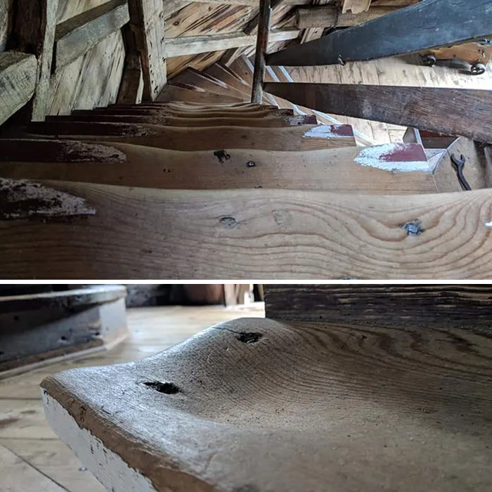 Molino de viento (1680) con las escaleras desgastadas
