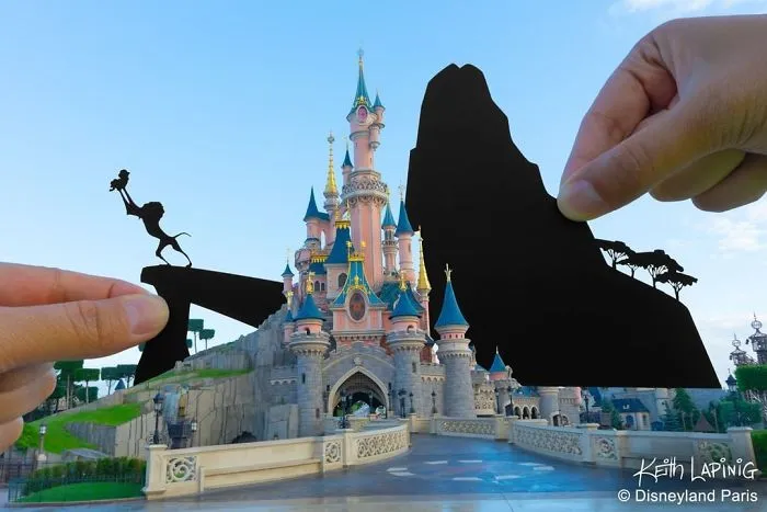 I Travel Around Disneylands Around The World To Hold Up Paper Cut-Outs Of Famous Characters And Scenes (86 Pics)