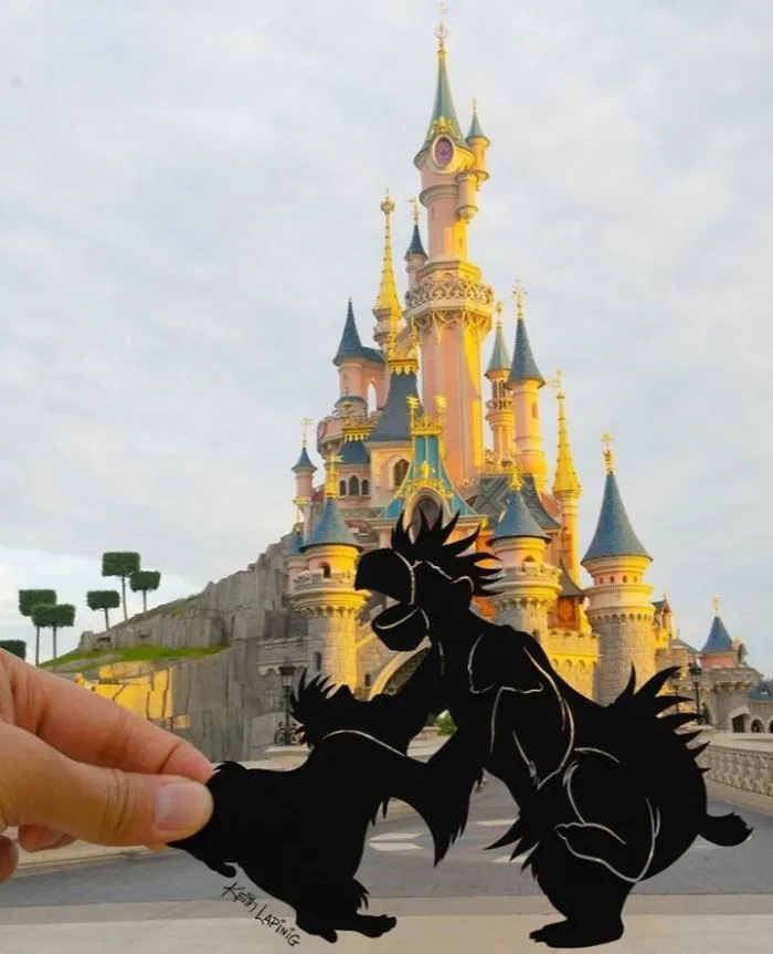 I Travel Around Disneylands Around The World To Hold Up Paper Cut-Outs Of Famous Characters And Scenes (86 Pics)