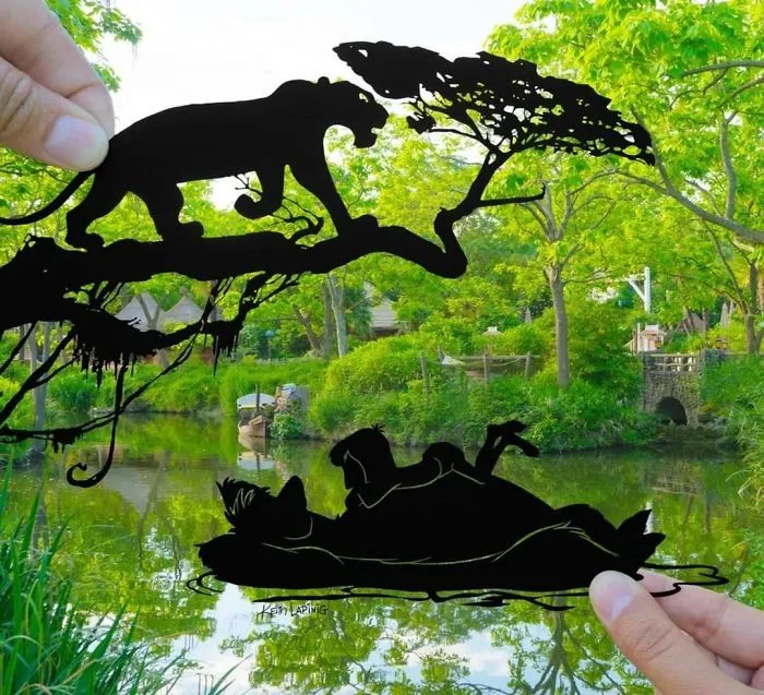 I Travel Around Disneylands Around The World To Hold Up Paper Cut-Outs Of Famous Characters And Scenes (86 Pics)