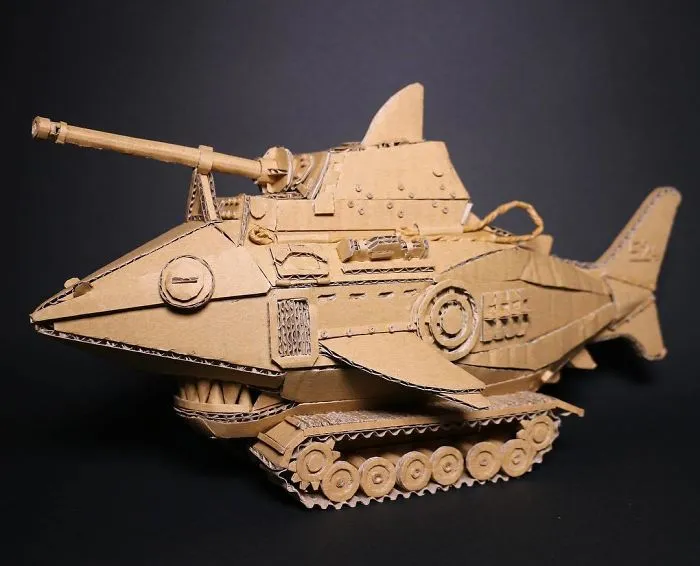Japanese Woman Converts Amazon Boxes Into Intricate Sculptures (30 New Pics)