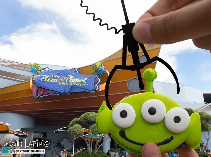 I Travel Around Disneylands Around The World To Hold Up Paper Cut-Outs Of Famous Characters And Scenes (86 Pics)