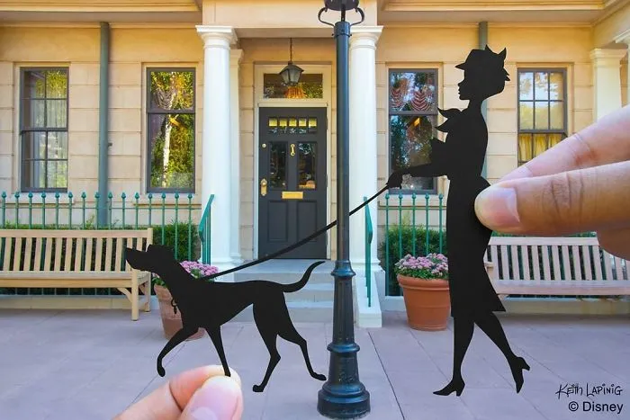 I Travel Around Disneylands Around The World To Hold Up Paper Cut-Outs Of Famous Characters And Scenes (86 Pics)