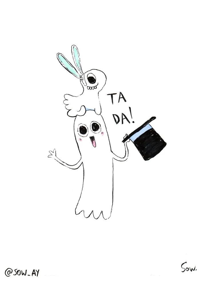 The Adventures Of A Little Ghost And His Cute Dog That I Drew For This Year's Inktober