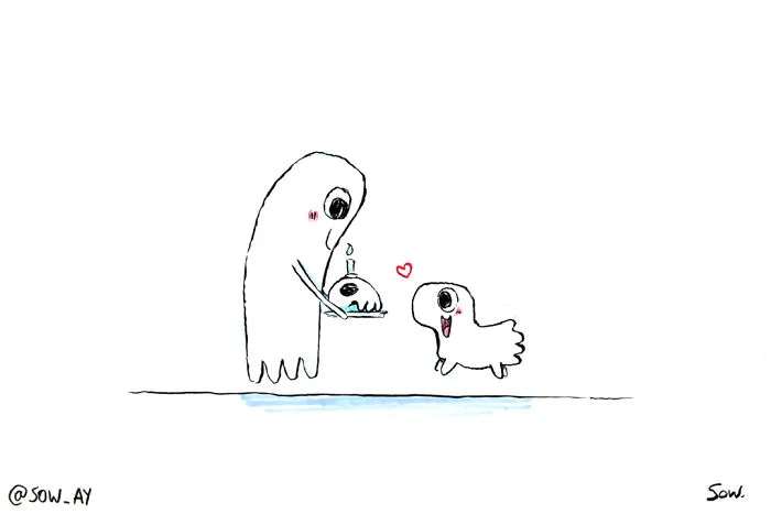 The Adventures Of A Little Ghost And His Cute Dog That I Drew For This Year's Inktober
