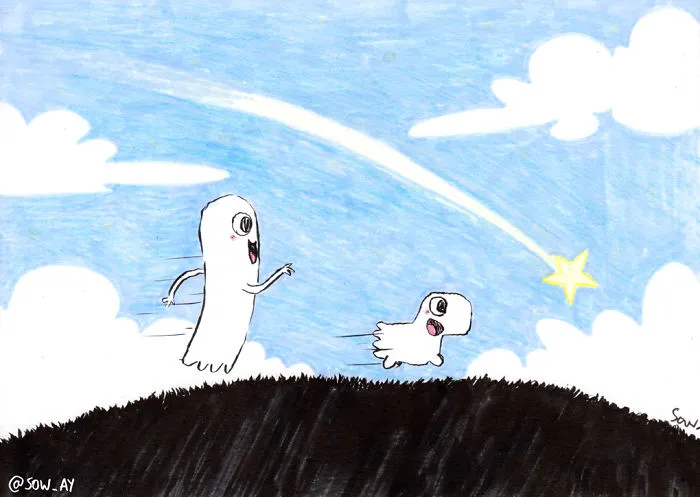 The Adventures Of A Little Ghost And His Cute Dog That I Drew For This Year's Inktober