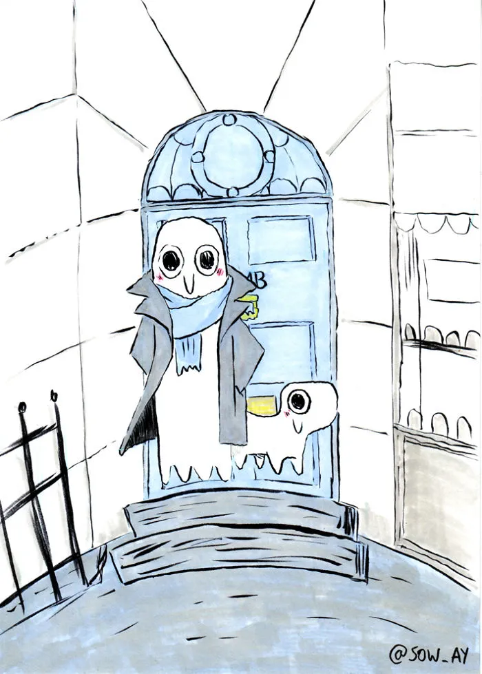 The Adventures Of A Little Ghost And His Cute Dog That I Drew For This Year's Inktober