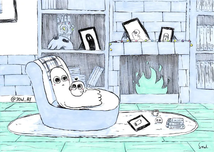 The Adventures Of A Little Ghost And His Cute Dog That I Drew For This Year's Inktober