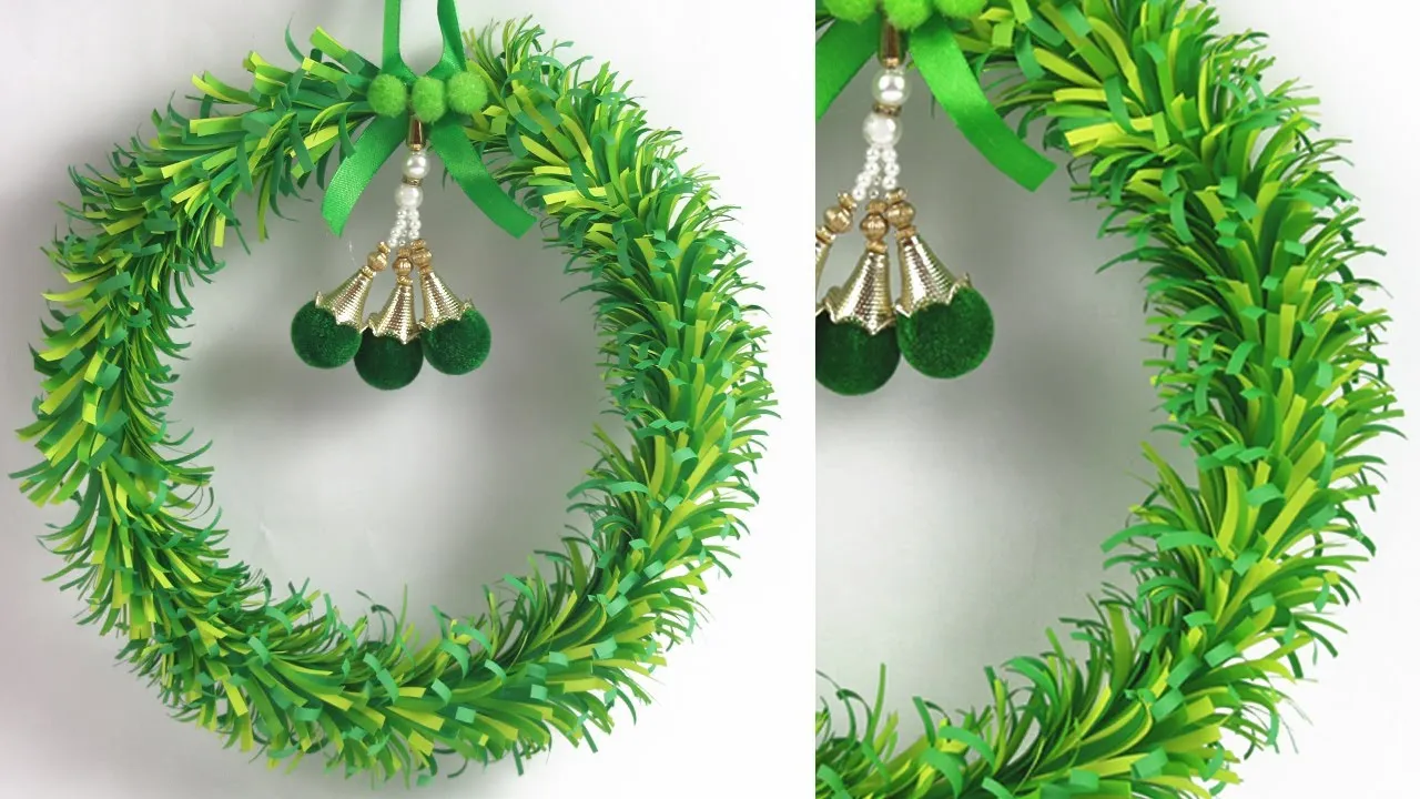 How To Make Christmas Paper Wreath | Paper Christmas Wreath | Christmas Wreath Decoration Ideas