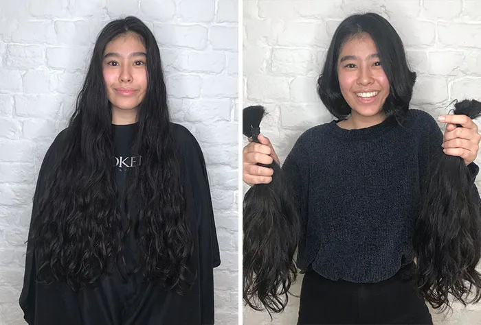 So This Happened Today. This Very Brave Lady Is Donating Her Hair To "Little Princess Trust" Charity, What A Lovely Thing To Do