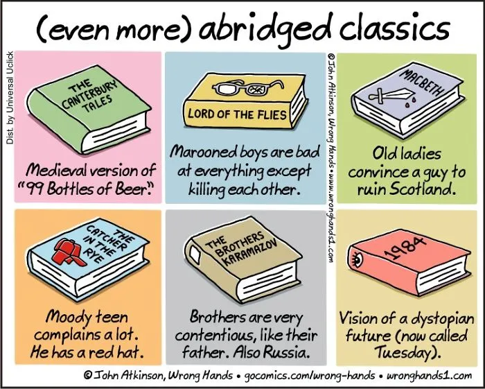 Artist Pokes Fun At Literature Classics In 30 Cartoons