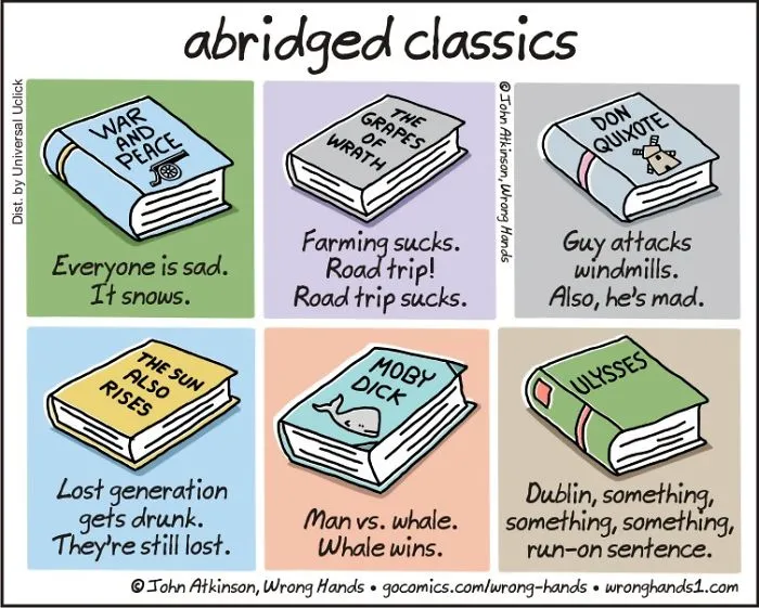 Artist Pokes Fun At Literature Classics In 30 Cartoons