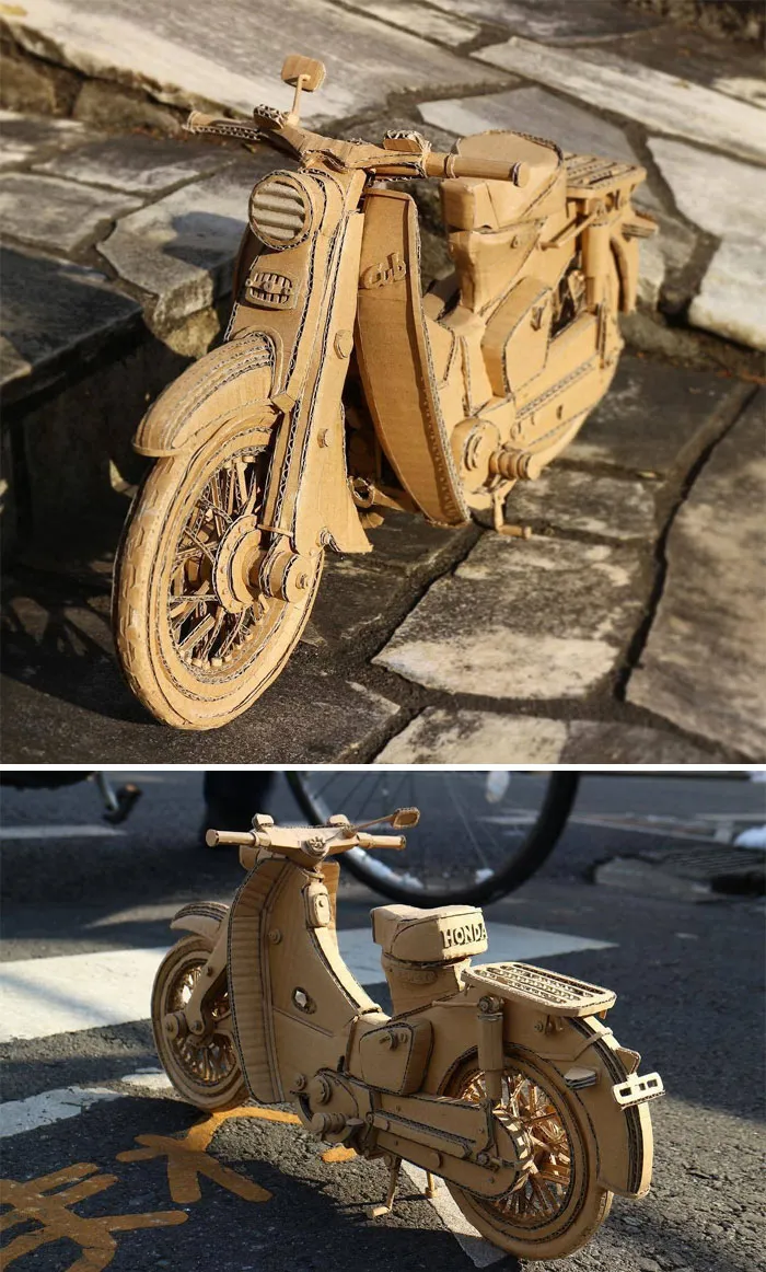Japanese Woman Converts Amazon Boxes Into Intricate Sculptures (30 New Pics)