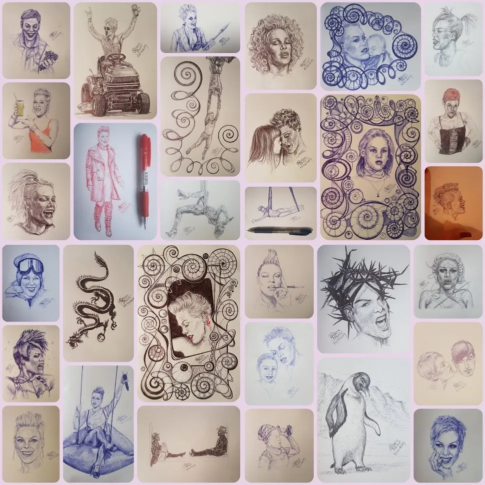 31 Drawings Of P!nk In 31 Days Of #inktober