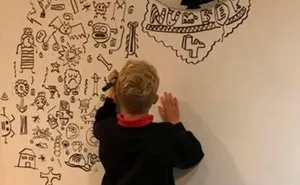 9-Year-Old Kid Who Kept Getting In Trouble For Doodling In Class Gets A Job Decorating A Restaurant With His Drawings