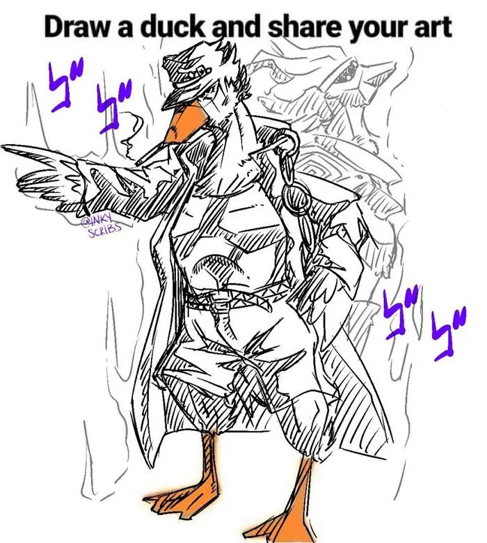 Drawing-Duck-People-Art