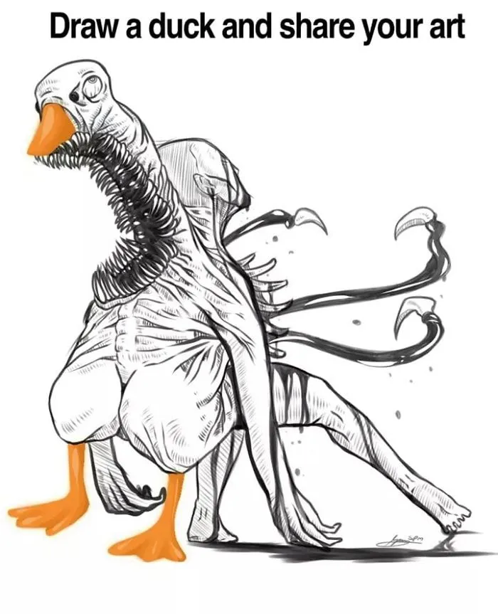 La gente se volvió loca después de que alguien pidiera que "dibujaran un pato" con esta simple plantilla
