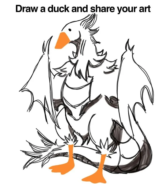 People Go Wild After Someone Asks Them To "Draw A Duck" Based On This Simple Template