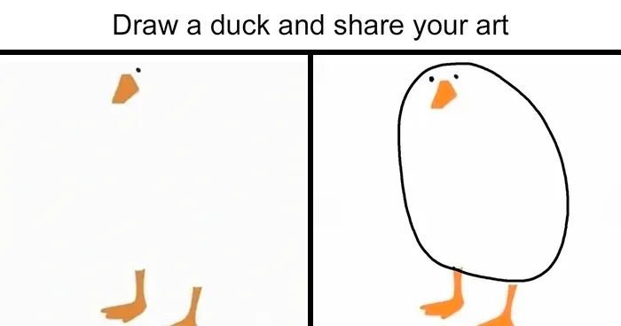 People Go Wild After Someone Asks Them To "Draw A Duck" Based On This Simple Template