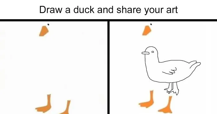 People Go Wild After Someone Asks Them To "Draw A Duck" Based On This Simple Template