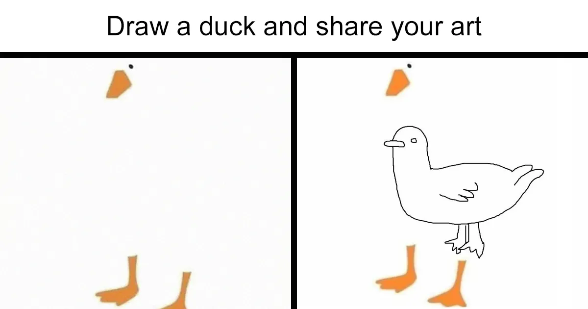 La gente se volvió loca después de que alguien pidiera que "dibujaran un pato" con esta simple plantilla