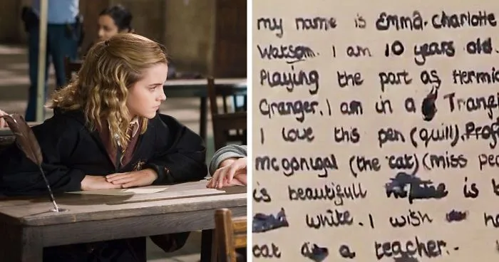 Here's The Note 10 Y.O. Emma Watson Wrote Using A Quill During The Shooting Of Harry Potter