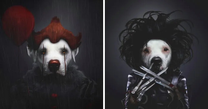 I Photoshopped My 3 Dogs In An Epic Halloween Series (12 Pics)