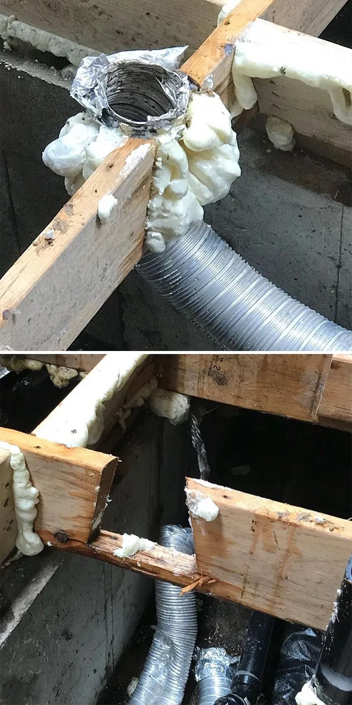 Este hombre encuentra los peores fallos de construcción y los "justifica" con divertidos mensajes (30 fotos)