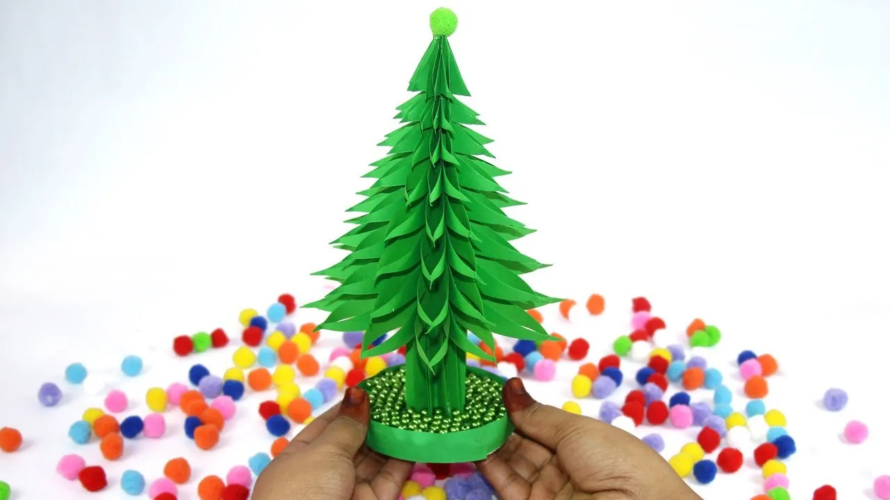 Easy Christmas Tree Making-How To Make Christmas Tree-Christmas Tree With Paper-Paper Christmas Crafts