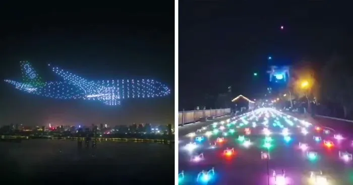 Impressive “Ghost Plane” Performance Out Of 800 Drones Appeared At Chinese Air Show