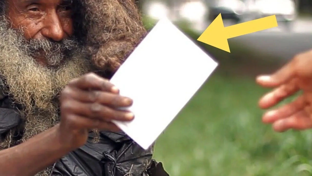 Woman Walks Past Homeless Man Every Day, Then He Hands Her A Note Revealing His True Identity