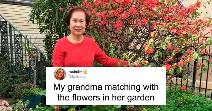 This Stylish Grandma Matches Her Outfits With The Flowers In Her Garden And Goes Viral