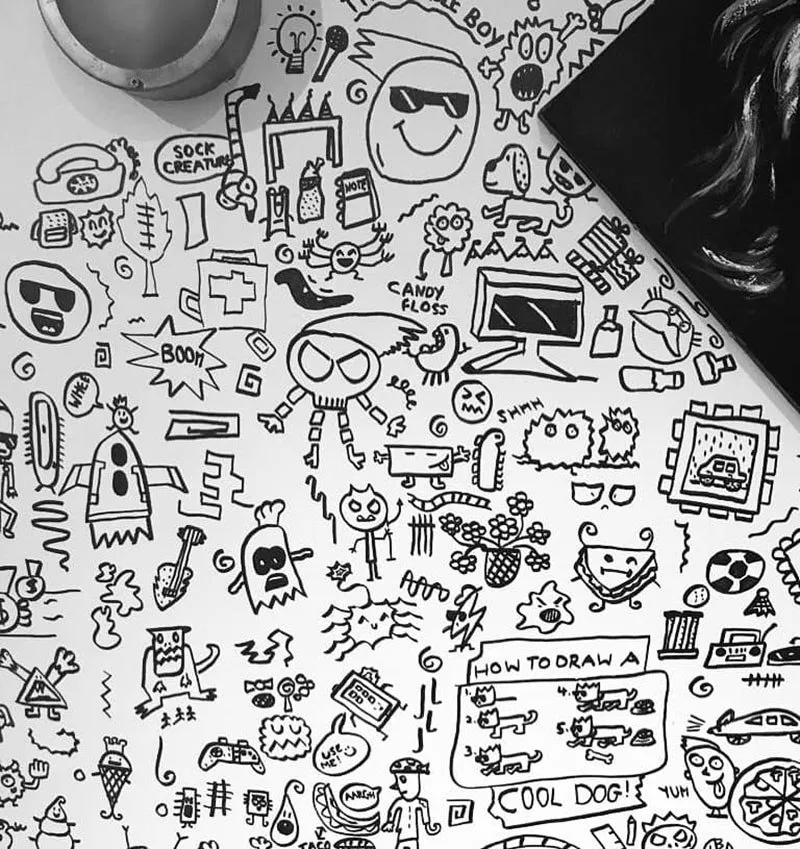 Kid Gets Hired By Local Restaurant To Doodle Their Walls