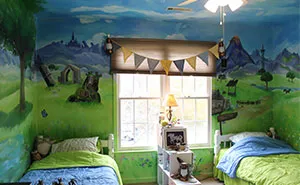 10 Pics Of My Sisters’ Bedroom After I Restyled Its Walls To Look Like Scenery From The Legend Of Zelda