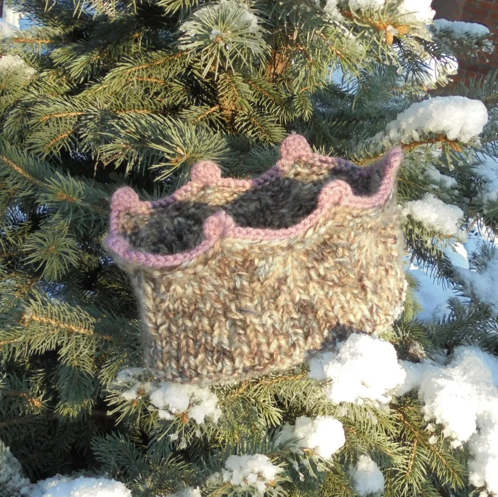Womens Knitted Headband Crown