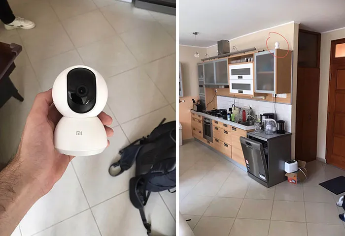 El casero simuló venir a hacer reparaciones y en realidad instaló esta cámara de seguridad de 360º por wifi que también graba sonido, sin decirnos nada