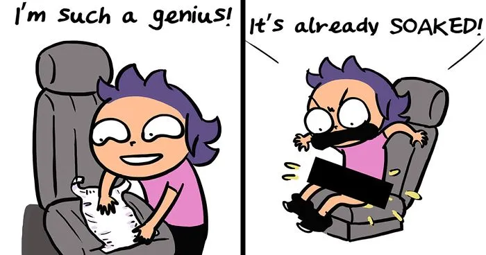 Mom Illustrates The Time She Overestimated Her Bladder Size, And It’s Hilariously Vivid