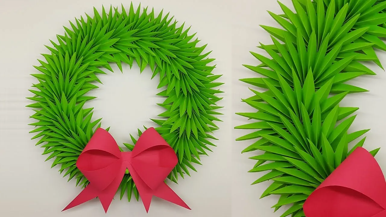 Paper Wreath For Christmas Decorations Ideas | How To Make Paper Christmas Wreath