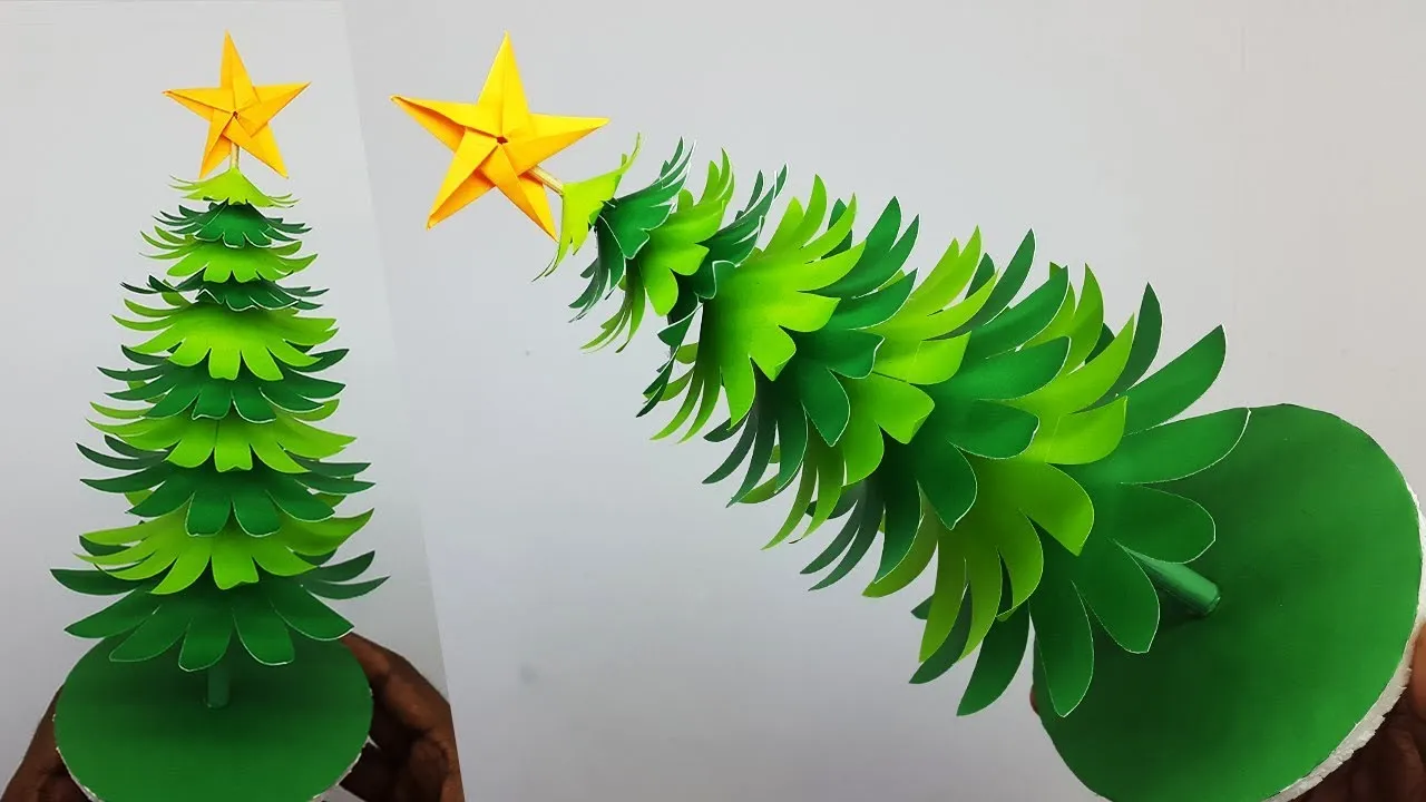 3D Paper Christmas Tree DIY Tutorial | How To Make A Paper Xmas Tree