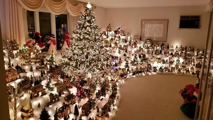 A Little Christmas Village My Family Puts Together Each Year
