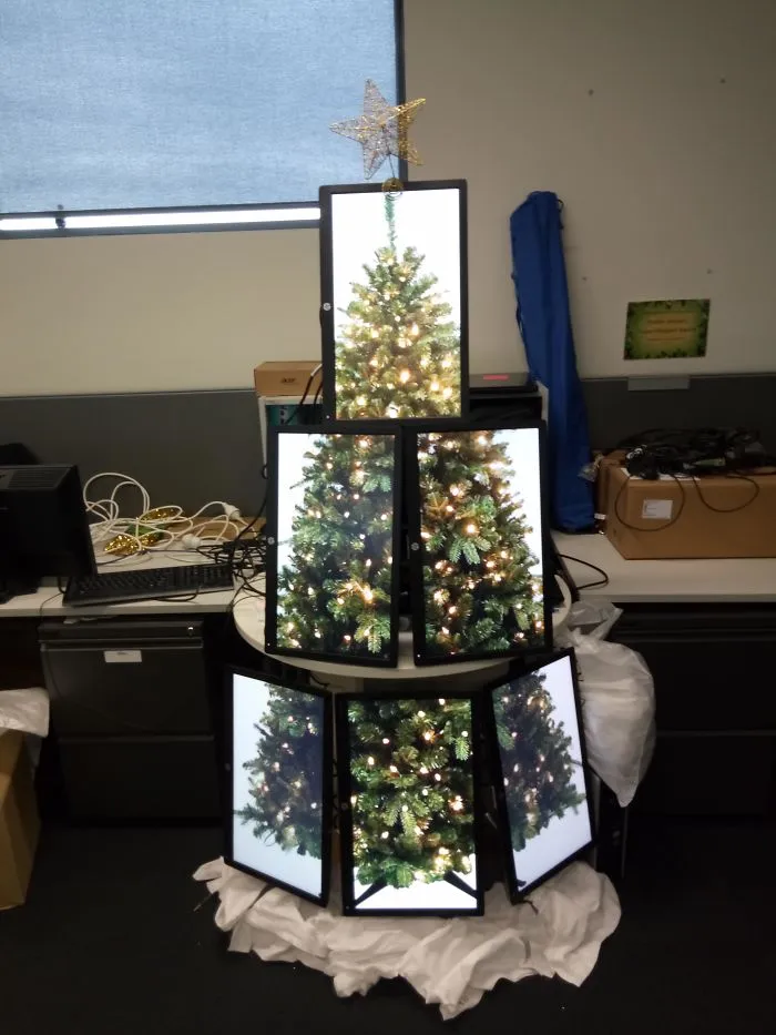 I Made An It Christmas Tree Made Of Monitors