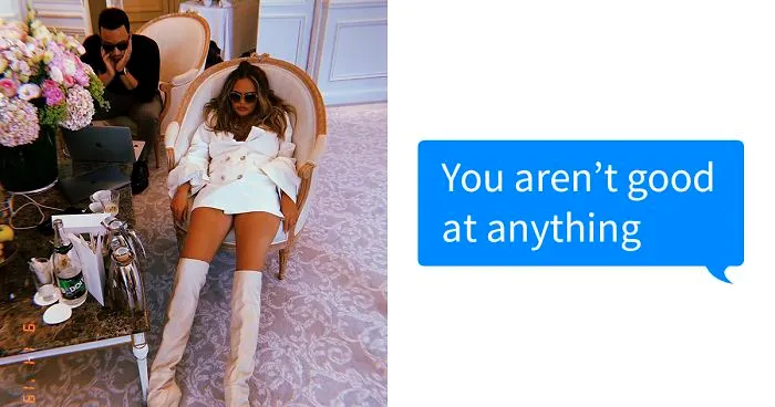 Surprise Last-Minute Dinner Plans Make Chrissy Teigen Mad At Her Husband, She Shares The Private Texts Online