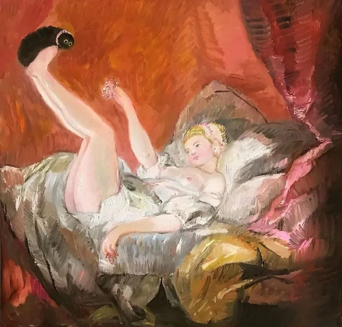 This Artist Can Sneak Her Cats Into Any Painting And It’s Hilarious