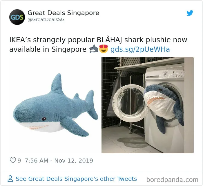 22 Times IKEA Customers Spotted Shark Plushies "Doing Human Things" At Their Stores