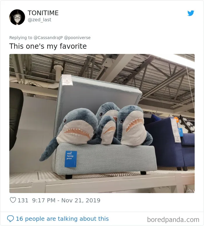 22 Times IKEA Customers Spotted Shark Plushies "Doing Human Things" At Their Stores