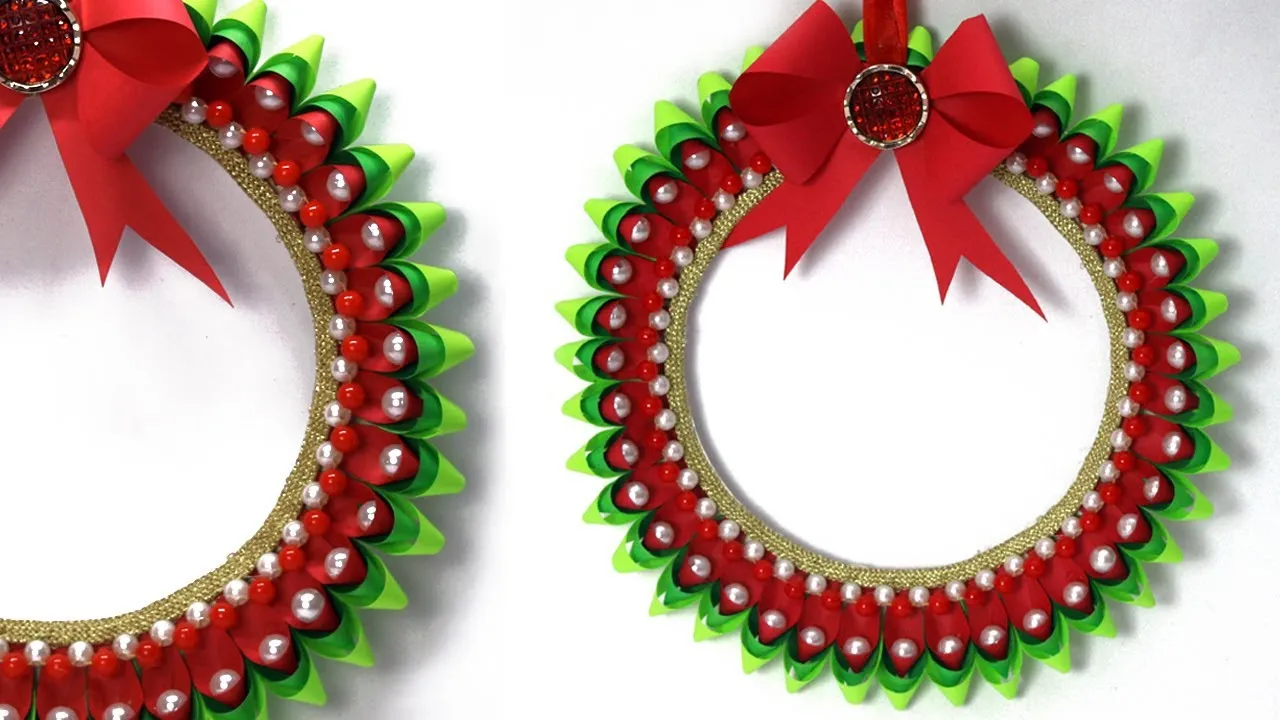 DIY Christmas Wreath Decorations | How To Make Paper Christmas Wreath
