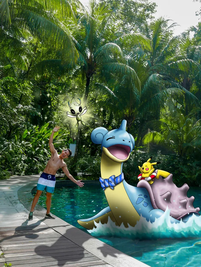 I Insert My Pokémon Illustrations Into Photos (36 Pics)