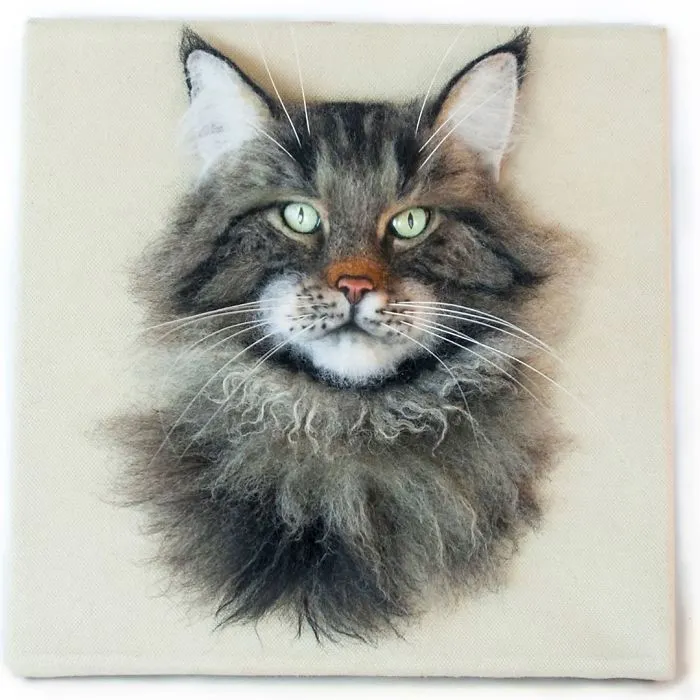 I Create Realistic Pet Portraits From Felted Wool