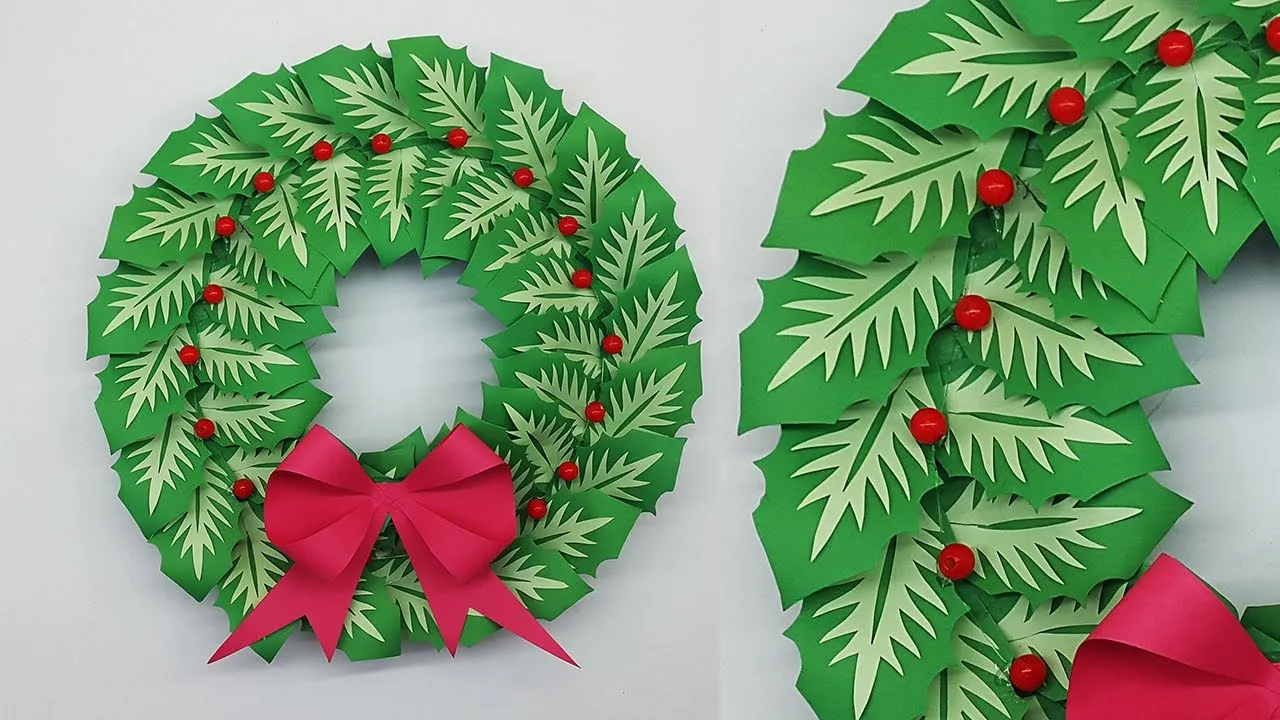 Paper Christmas Wreath DIY Tutorial Christmas Decorations | How To Make Christmas Wreath