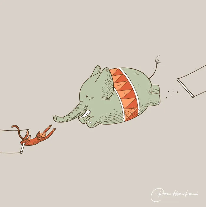 Funny And Surreal Illustrations I Created That Show The Daily Lives Of Animals And Characters (30 Pics)